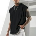 thumbnail image 1 of BXINGOHAI Men's Cut Off Workout Hoodies Gym Muscle Tank Shirts Sleeveless Training Hoodies Today Black,L, 1 of 3