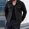 thumbnail image 1 of BXINGOHAI Men's Fleece Shirt Jacket Long Sleeve Casual Button Down Shirts Shacket with Pockets Black L, 1 of 4