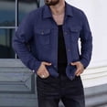 thumbnail image 1 of BXINGOHAI Men's Fleece Shirt Jacket Long Sleeve Casual Button Down Shirts Shacket with Pockets Navy S, 1 of 4