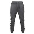 thumbnail image 1 of BXINGOHAI Men's Fleece Sweatpants Casual Drawstring Jogger Pants Elastic Waistband Harem Pants Fall Winter Sweatpant 2024 Outdoor Running Long Pant Today Deals Dark Gray,M, 1 of 5