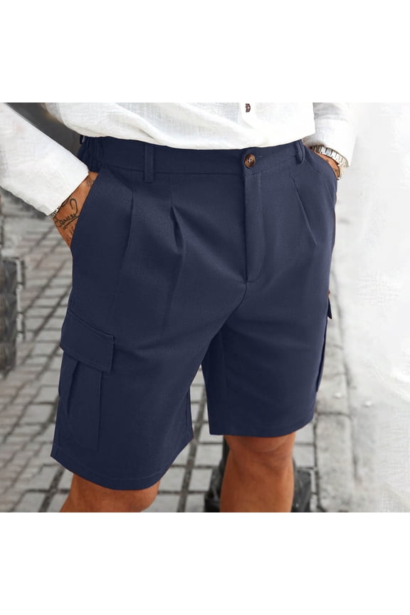 Men's Golf Shorts with 5 Pockets 11" Inseam Stretch Quick Dry Casual Work Dress Shorts for Men Today Sales Navy,XL