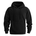 thumbnail image 1 of BXINGOHAI Men's Heavy Hoodie Sherpa Fleece Lined Pullover Thick Winter Hooded Sweatshirt Black M, 1 of 6