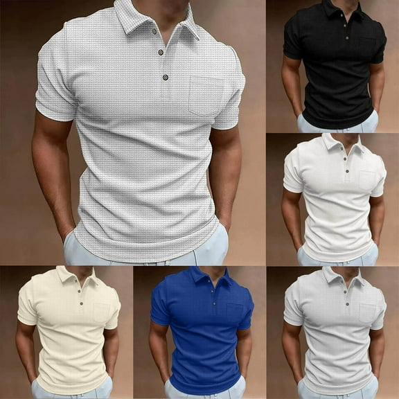 BXINGOHAI Men's Henley Shirt Short Sleeve Pocket T-Shirts with 3 Button Shirts Lightweight Fashion Casual Tee Shirt Today Khaki,S