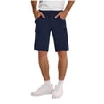 thumbnail image 1 of BXINGOHAI Men's Hiking Cargo Shorts Lightweight Outdoor Work Shorts for Men Travel Golf Camping Casual with Zipper Pockets Dark Blue,L, 1 of 6