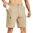 thumbnail image 1 of BXINGOHAI Men's Hiking Cargo Shorts Quick Dry Lightweight 9" Golf Shorts Summer Casual Work Outdoor with Zipper Pockets Khaki,L, 1 of 6