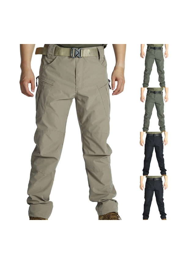 Men's Hiking Tactical Pants Outdoor Military Cargo Trousers Green,XL