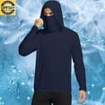 thumbnail image 1 of BXINGOHAI Men's Hooded UPF 50+ Sun Protection T Shirts Long Sleeve Athletic Fishing Shirts Rash Guards Navy,S, 1 of 6