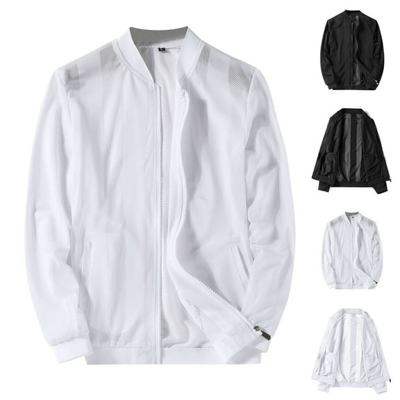 BXINGOHAI Men's Lightweight Bomber Jacket Causal Fashion Stylish Fishing Light Jacket Black 5XL