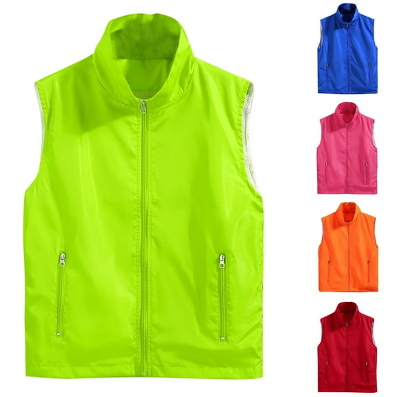BXINGOHAI Men's Lightweight Golf Vest Outerwear with Pockets, Softshell Sleeveless Jacket for Running Hiking Sports Today Blue,M