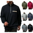 thumbnail image 1 of BXINGOHAI Men's Lightweight Quarter Zip Pullover for Golf Hiking Running Windbreaker Jacket Workout Sweatshirt with Pocket Today Sales Black,2XL, 1 of 6