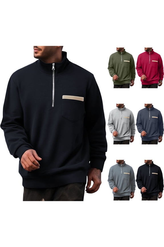Men's Lightweight Quarter Zip Pullover for Golf Hiking Running Windbreaker Jacket Workout Sweatshirt with Pocket Today Sales Gray,XL