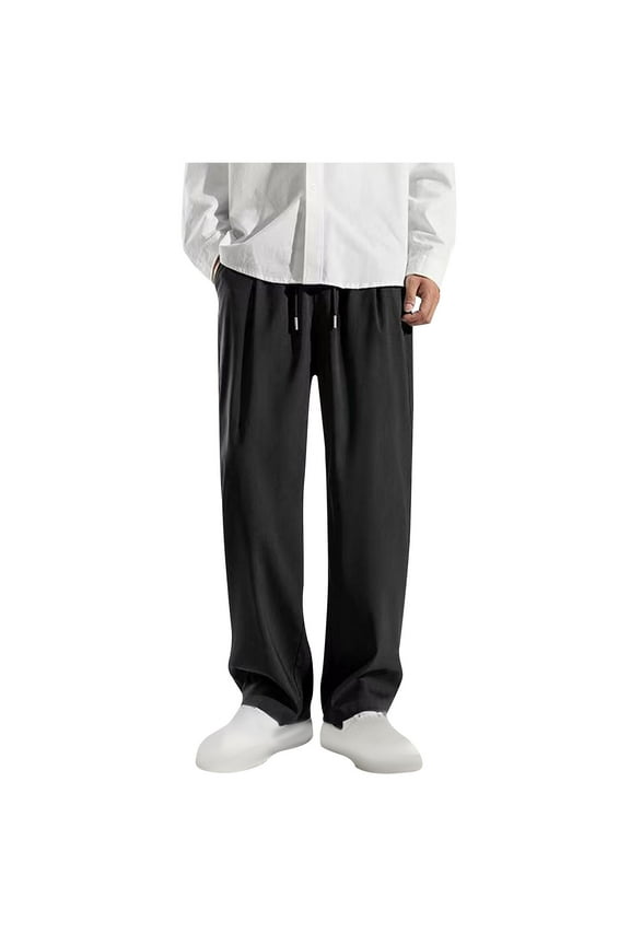 Men's Lightweight Sweatpants Loose Fit Open Bottom Athletic Workout Gym Pants House Lounge with Today Sales Black,M