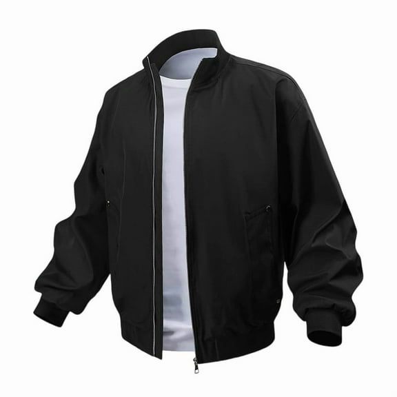 BXINGOHAI Men's Lightweight Warm Bomber Jacket for Fall Winter Casual Windbreaker Zip-Up Coat Pockets