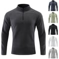 thumbnail image 1 of BXINGOHAI Men's Long Sleeve Athletic Shirts 1/4 Pullover Zip Outdoor Running T-Shirts Gray 4XL, 1 of 6