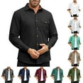 thumbnail image 1 of BXINGOHAI Men's Long Sleeve Button Up Shirts Solid Slim Fit Casual Business formal Dress Shirt Wine,XL, 1 of 3