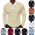 thumbnail image 1 of BXINGOHAI Men's Long Sleeve Golf Shirt Quarter Zip Sport Shirt Loose Fit Navy 3XL, 1 of 3