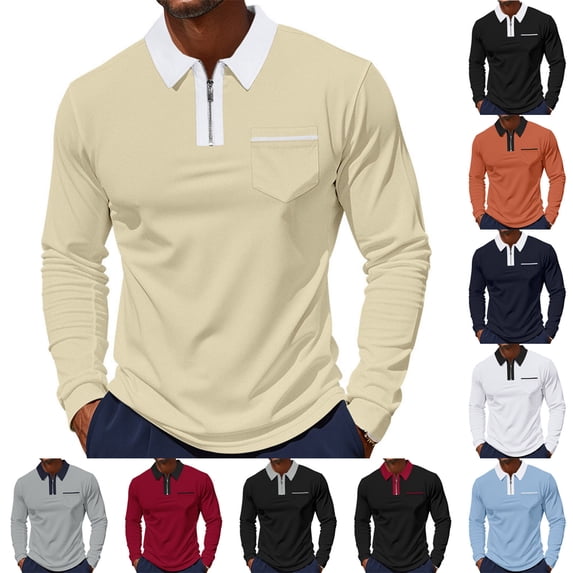 BXINGOHAI Men's Long Sleeve Golf Shirt Quarter Zip Sport Shirt Loose Fit Navy 3XL