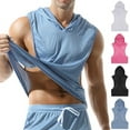 thumbnail image 1 of BXINGOHAI Men's Mesh Hooded Tank Tops Workout Gym Training Hoodies Sleeveless Muscle Bodybuilding Cut Off T Shirt Today Sales Light Blue,L, 1 of 5