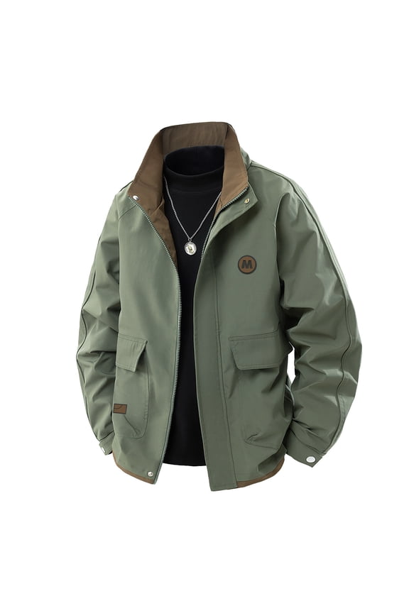 Men's Military Jacket Lightweight Coats Canvas Field Work Bomber Casual Stylish Fall Spring Outerwear