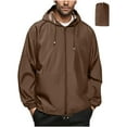 thumbnail image 1 of BXINGOHAI Men's Packable Rain Jacket Waterproof Lightweight Raincoat with Hood Windproof Cycling Jackets Brown 2XL, 1 of 6