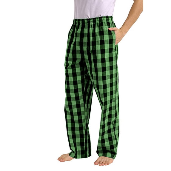 BXINGOHAI Men's Plaid Drawstring Waist Workout Active Pants with Pockets Today Sales Green,2XL