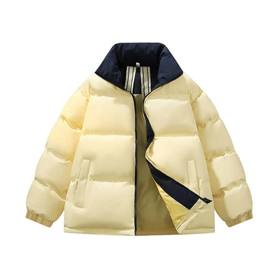 BXINGOHAI Men's Puffer Jacket Warm Winter Coat with Hood Lightweight Insulated Quilted Jacketss for Snow Ski Yellow S