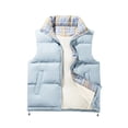 thumbnail image 1 of BXINGOHAI Men's Puffer Vest winter outdoor Zipper Sleeveless Warm puffey jacket Size Light Blue L, 1 of 3