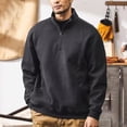 thumbnail image 1 of BXINGOHAI Men's Quarter Zip Pullover Heavy Sweatshirts Warm Fleece Sweatshirt Shirt with Pockets Dark Gray 5XL, 1 of 5