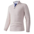 thumbnail image 1 of BXINGOHAI Men's Quarter Zip Pullover Long Sleeve Golf Shirts for Men Thermal 1/4 Half Zip Sweatshirts Beige 2XL, 1 of 7