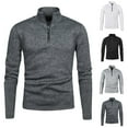 thumbnail image 1 of BXINGOHAI Men's Quarter Zip Up Pullover Long Sleeve Sweatshirt 1/4 Zip Golf Shirt Winter Fleece Lined Thermal Pullover Black,2XL, 1 of 5