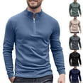thumbnail image 1 of BXINGOHAI Men's Quarter Zip Up Pullover Mock Neck Long Sleeve Golf shirts Performance Athletic Casual Workout Navy XL, 1 of 6