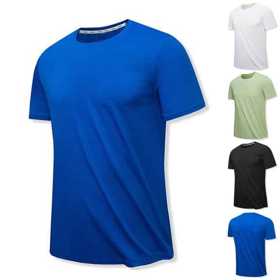 BXINGOHAI Men's Quick-Drying Short-Sleeved T-Shirt Lapel Casual Slim Stretch Sports T-Shirt Top Shirt Blouse Today Green,M
