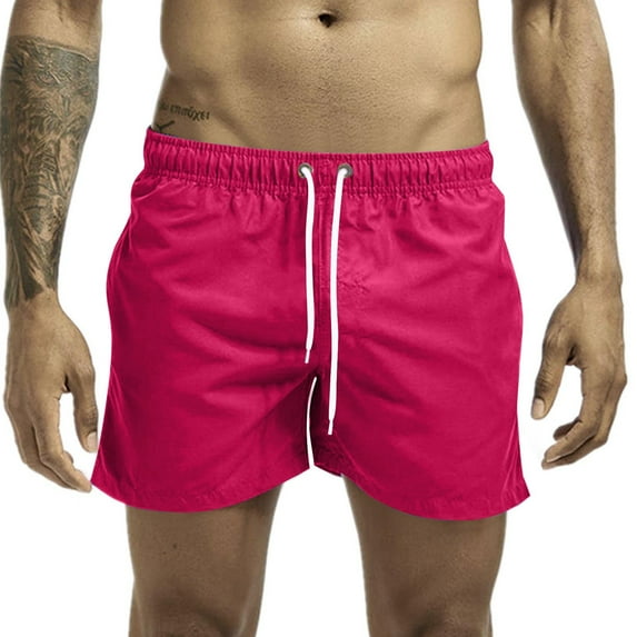 BXINGOHAI Men's Running Shorts 3 Inch Gym Athletic Workout Shorts for Men with Pockets Clearance Sale Hot Pink,3XL