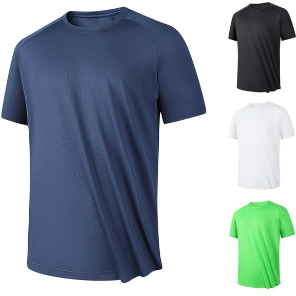 BXINGOHAI Men's Short Sleeve Shirts Quick Dry Swim Shirt Workout Fishing Athletic T-Shirt Today Black,XL