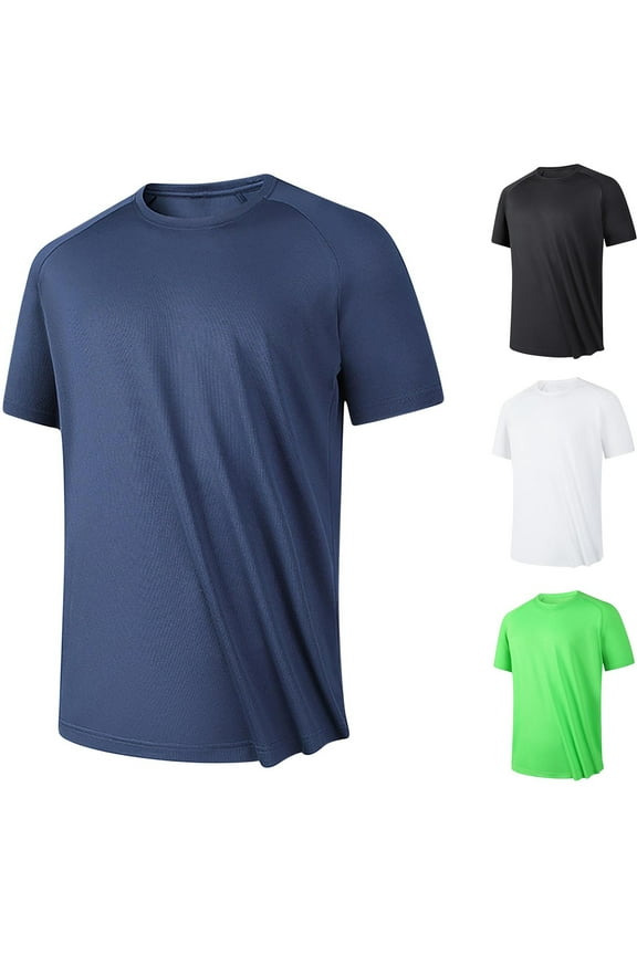 Men's Short Sleeve Shirts Quick Dry Swim Shirt Workout Fishing Athletic T-Shirt Today Black,XL