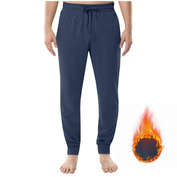 BXINGOHAI Men's Soft Jogger Sleep Lounge Pajama Drawstring Pockets for Sleepwear Pants Today Sales Navy,M