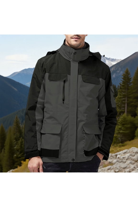Men's SoftShell Jacket Lightweight Soft Shell Water proof Windproof Outdoor Hooded Zip Hiking Rain Coat Army Green XS
