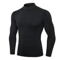 thumbnail image 1 of BXINGOHAI Men's Sport Sweatshirt Quick Dry Pullover Shirts Fitness Mock Neck Long Sleeve Tops Fall Winter Workout Sweatshirts Today Sales Black,M, 1 of 3