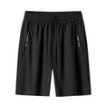 thumbnail image 1 of BXINGOHAI Men's Sports Shorts Breathable Elastic Waist Solid Shorts Big and Tall Short 2024 Outdoor Athletic Shorts With Pockets Drawstring Today Deals Black,XXXXXL, 1 of 5
