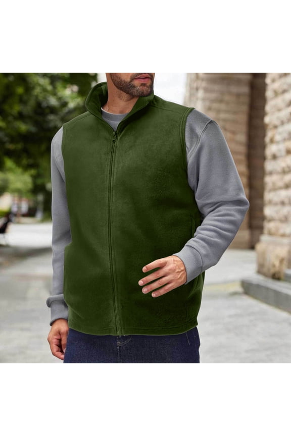 Men's Steens Mountain Full Zip Soft Fleece Vest Army Green S
