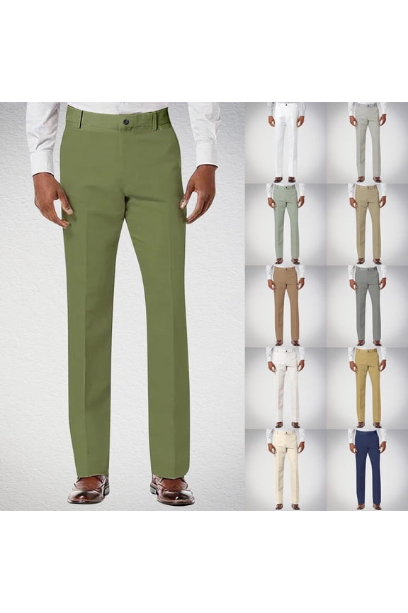 Men's Stretch Golf Joggers Pants with Slim Fit Tapered Casual Business Travel Dress Work Sweatpants Khaki M