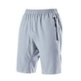 thumbnail image 1 of BXINGOHAI Men's Stretchy Shorts Solid Quick Drying Workouts Shorts Athletic Gym Sports Shorts Shorts With Zipper Pocket Fall Savings Gray,XL, 1 of 5