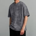 thumbnail image 1 of BXINGOHAI Men's Summer T-Shirts Vintage Tee Loose Fit Short Sleeve Casual Tshirts for Men Dark Gray,XXL, 1 of 5