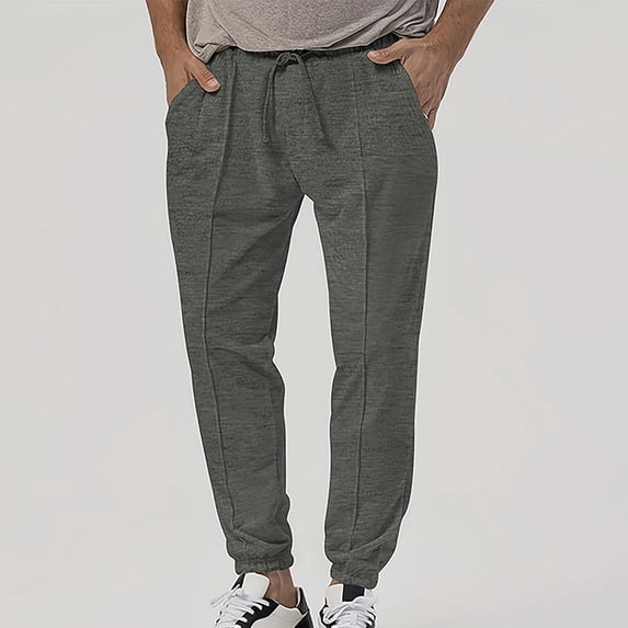 BXINGOHAI Men's Sweatpants cotton Lounge Open Bottom Athletic Workout Pants with Pockets Clearance Sale Dark Gray,M