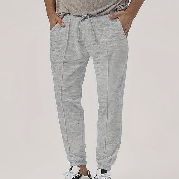 BXINGOHAI Men's Sweatpants cotton Lounge Open Bottom Athletic Workout Pants with Pockets Today Gray,M