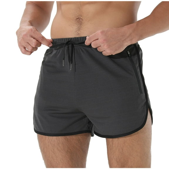 BXINGOHAI Men's Swim Trunks Quick Dry Bathing Suit Beach Board Shorts for Men with Zipper Pockets And Mesh Lining Clearance Sale Gray,L