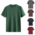 thumbnail image 1 of BXINGOHAI Men's T Shirt Short Sleeve Crew Neck T-Shirt Casual Summer Classic Basic Tee Shirts Sale Army Green,L, 1 of 6