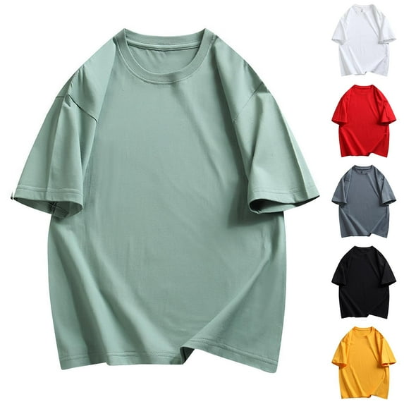 BXINGOHAI Men's T-Shirts Short Sleeve Crew Neck Tshirts Casual Summer T Shirts Classic Basic Tees Big and Tall Today Sales Green,3XL