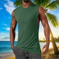 thumbnail image 1 of BXINGOHAI Men's Tank Top Cotton Moisture Wicking Muscle Shirt Summer Sleeveless Shirts Gym Workout Tank Army Green,XXXXL, 1 of 6