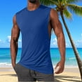 thumbnail image 1 of BXINGOHAI Men's Tank Top Cotton Moisture Wicking Muscle Shirt Summer Sleeveless Shirts Gym Workout Tank Today Blue,XXXL, 1 of 6